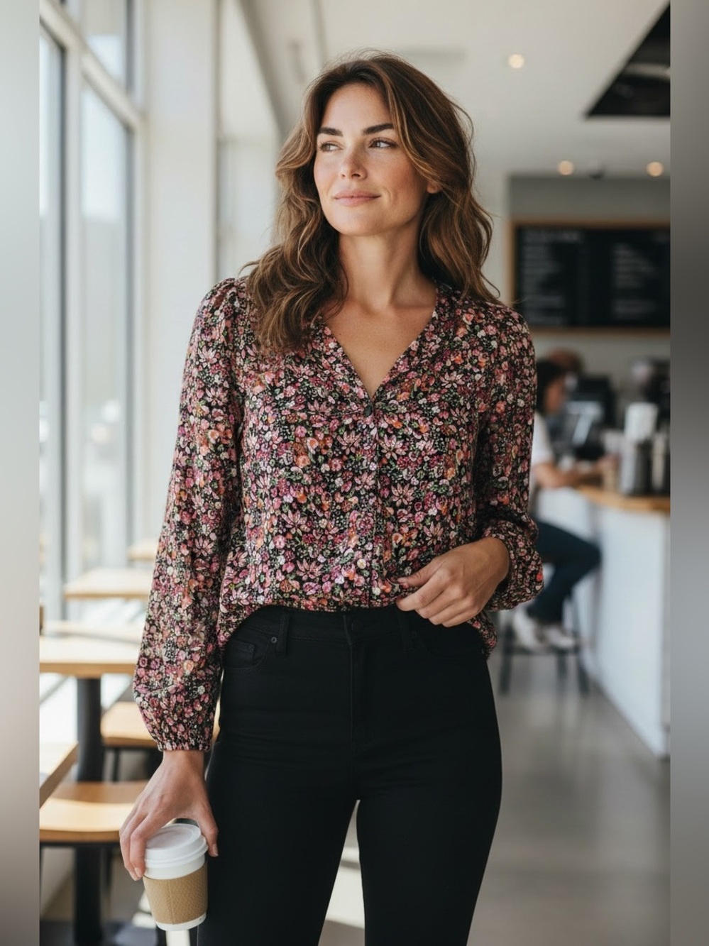 Maeve Floral Button-Front Blouse